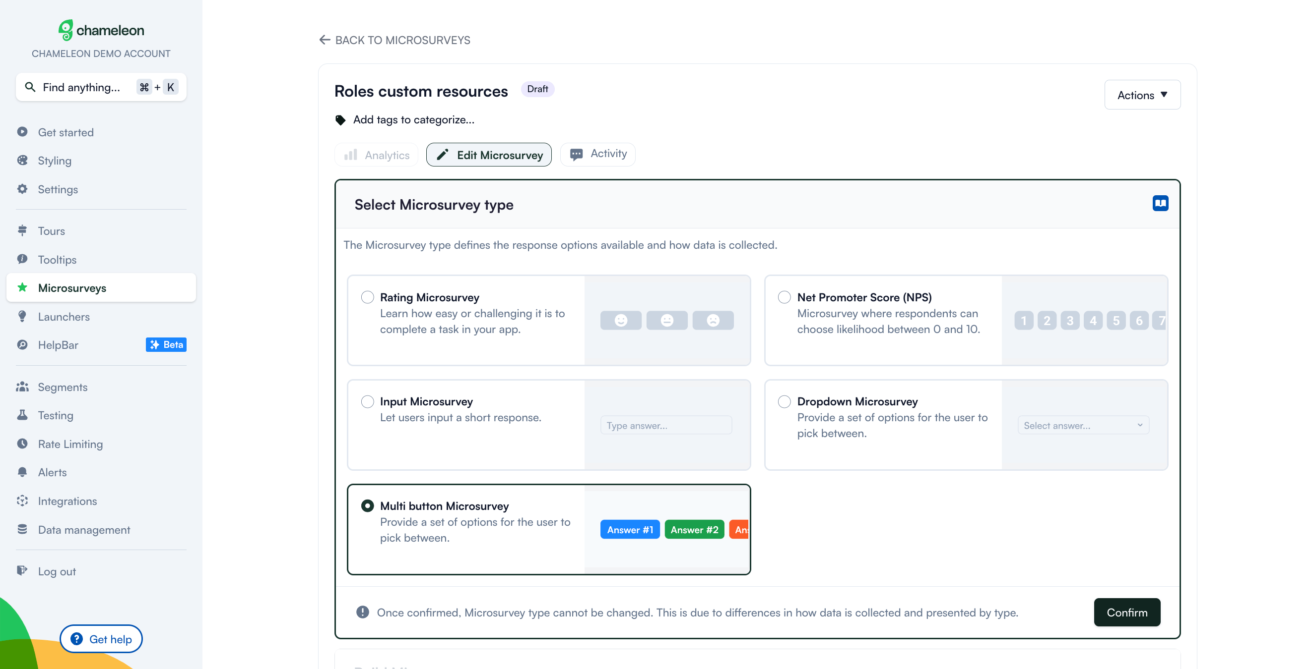 Try our Microsurveys Interactive Demo