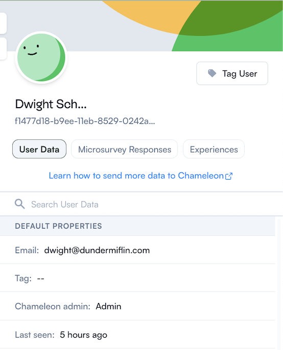 Dashboard slideout with user data
