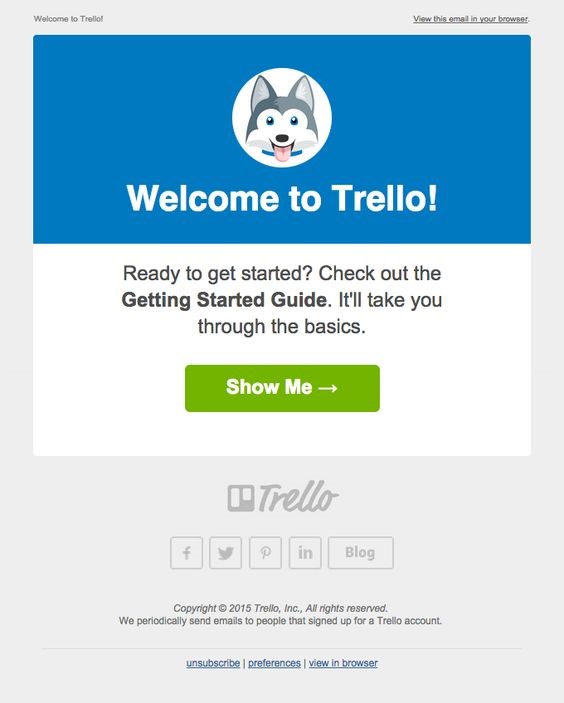 Trello welcome email
