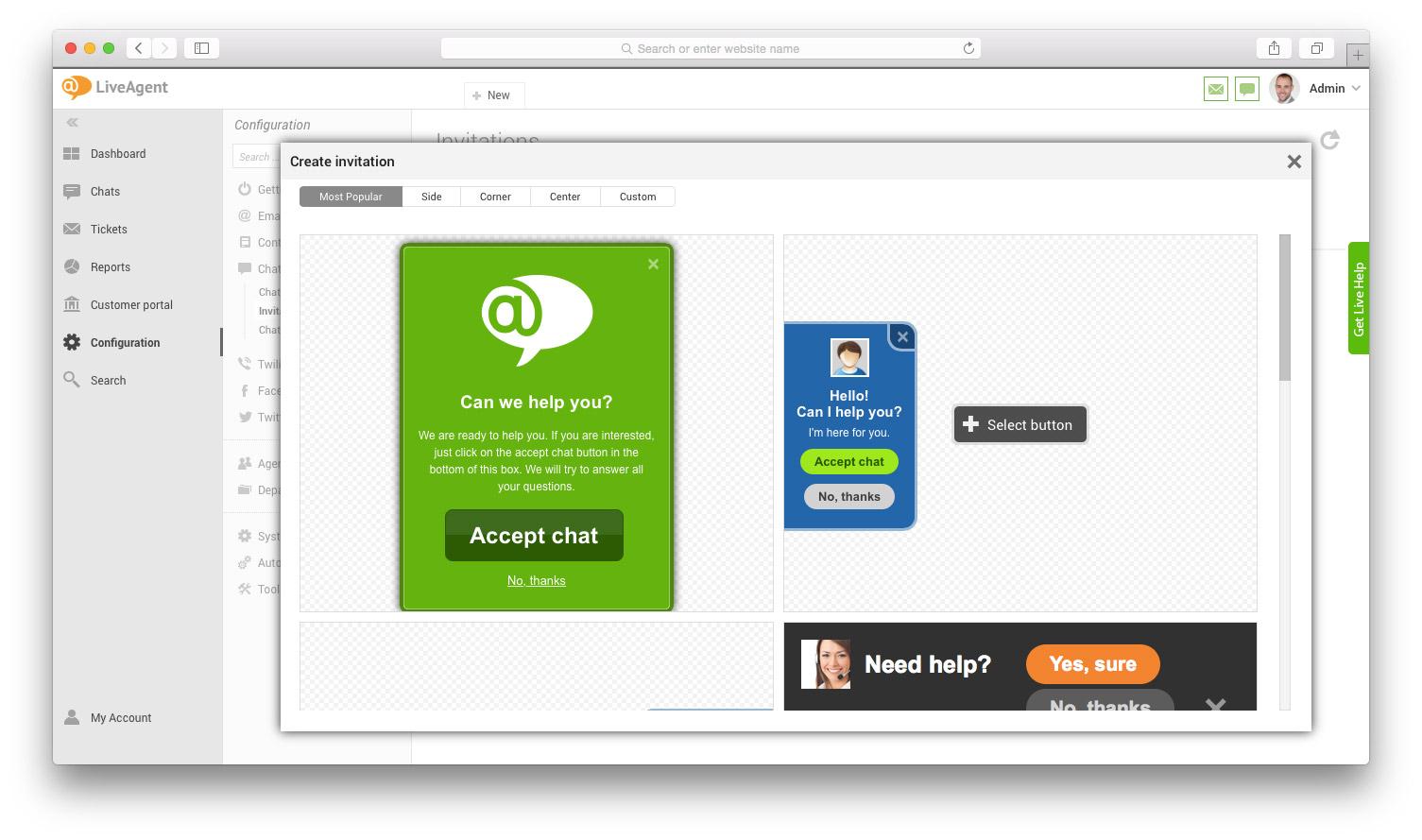 LiveAgent chat widget