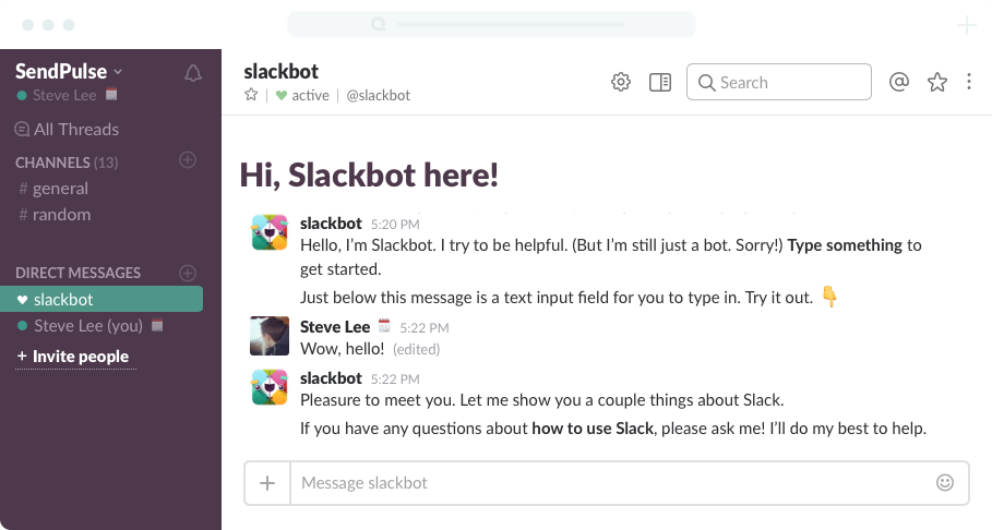 slackbot product tour