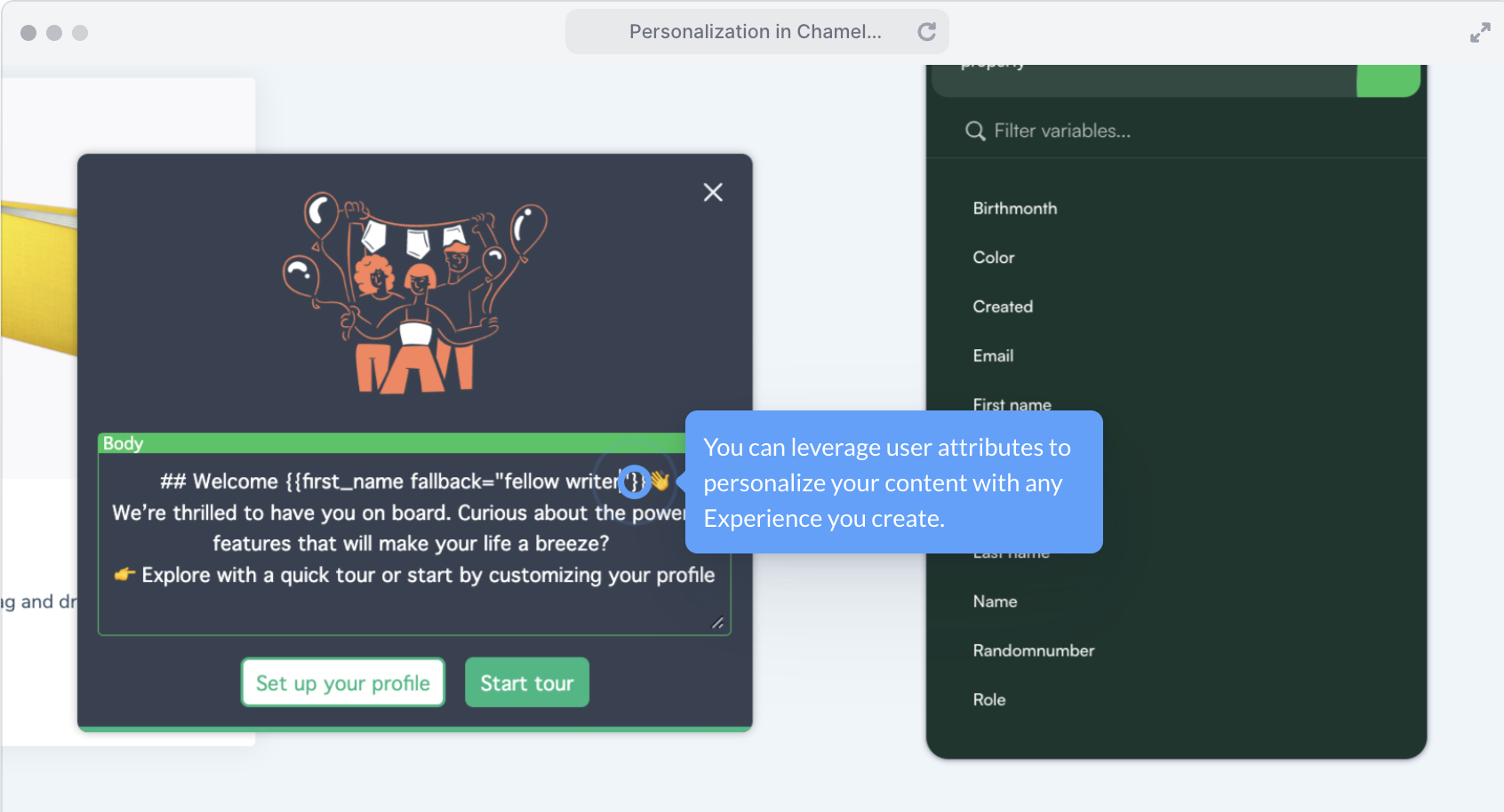 Personalization in Chameleon