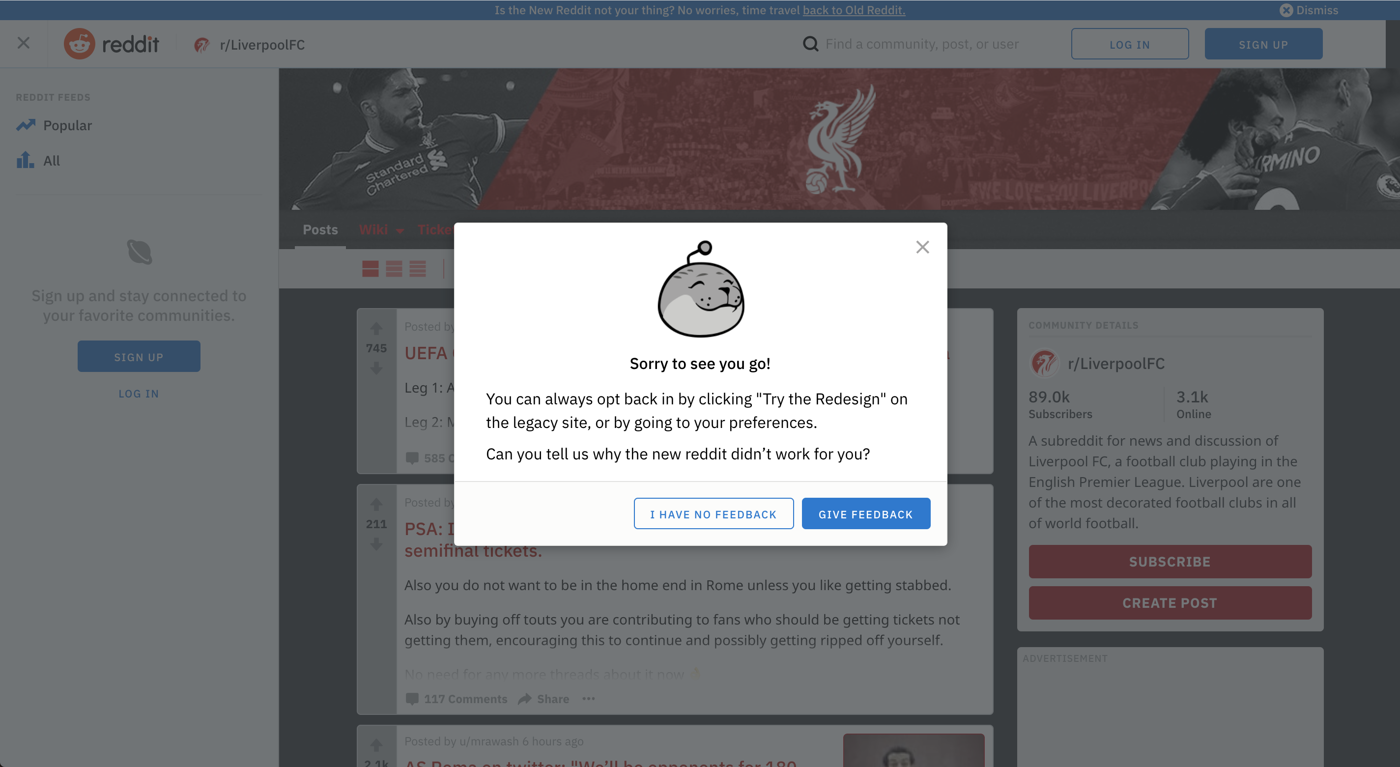 Reddit Modal Survey Chameleon