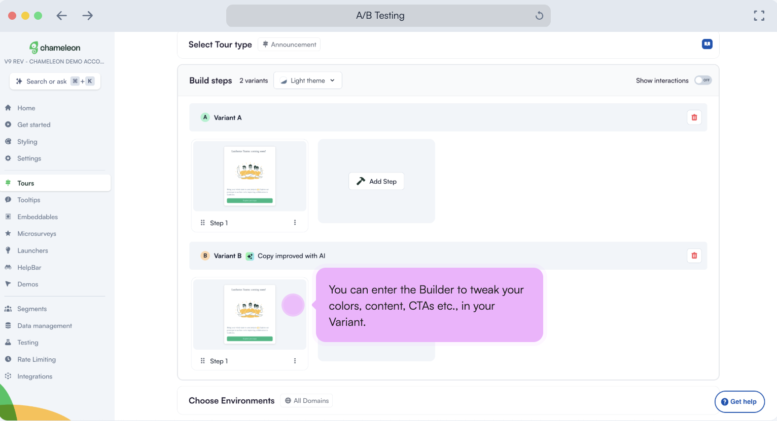 Try our A/B Testing Demo
