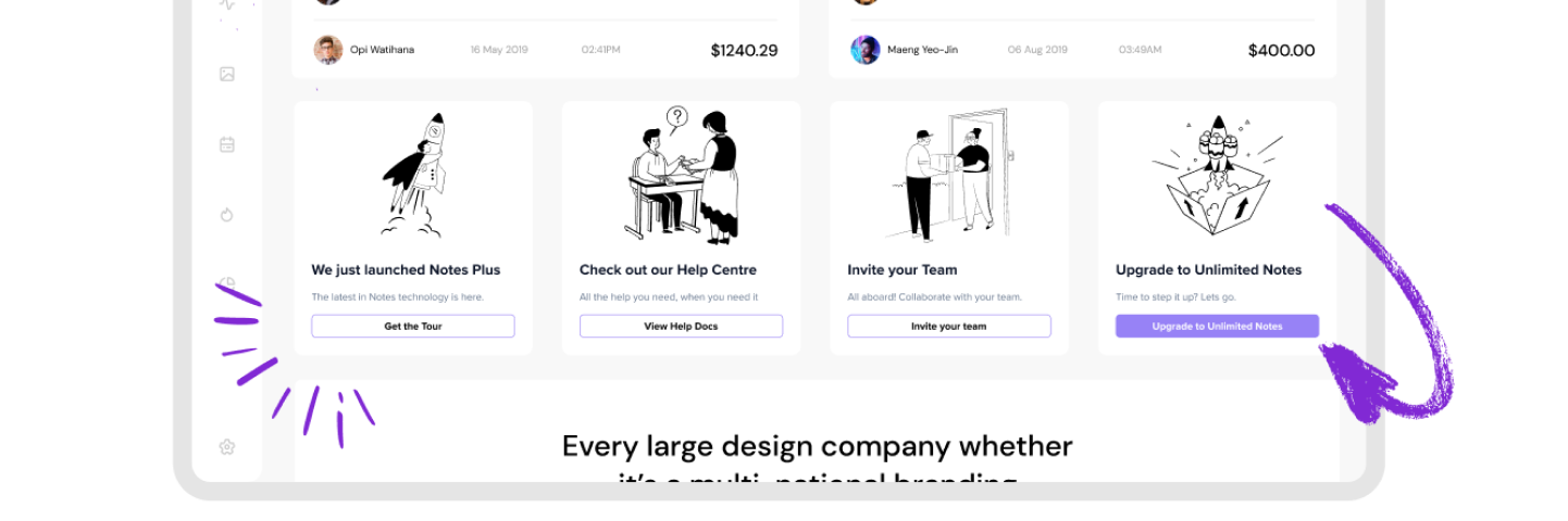 Embedded banners and cards