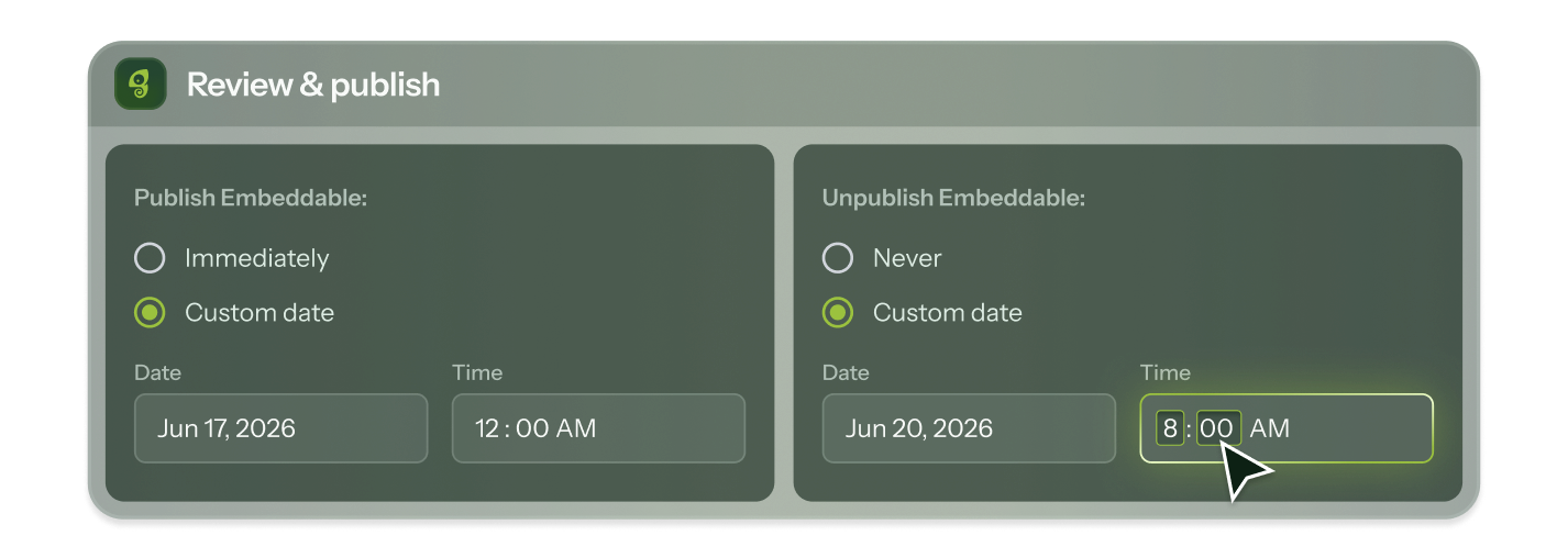 On your schedule