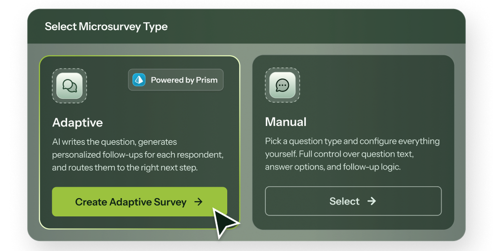 Surveys that react