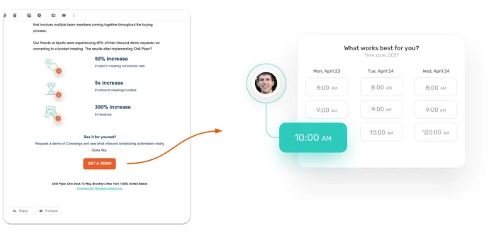 Chili Piper booking example