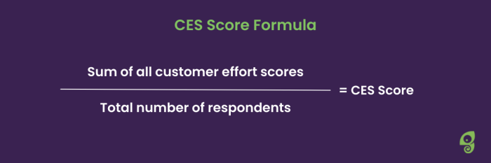 The CES Score formula: the sum of all customer effort scores divided by the total number of respondents