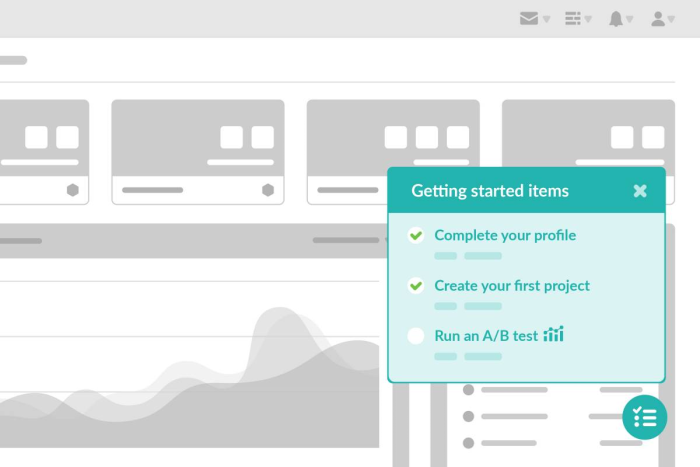 An example of an onboarding checklist built with Chameleon