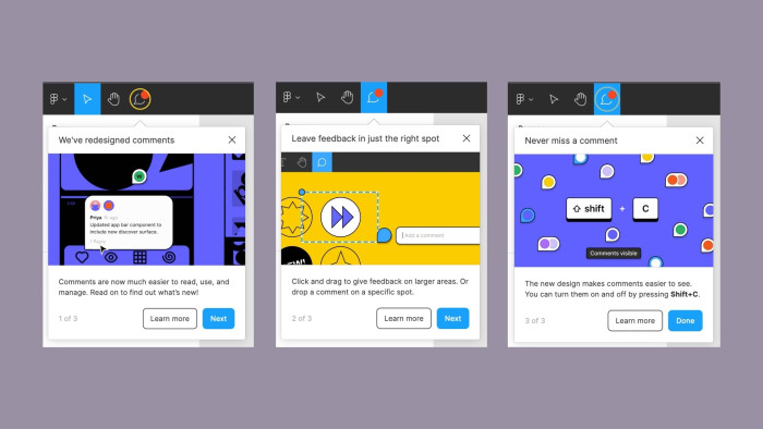A screenshot of Figma’s new commenting feature