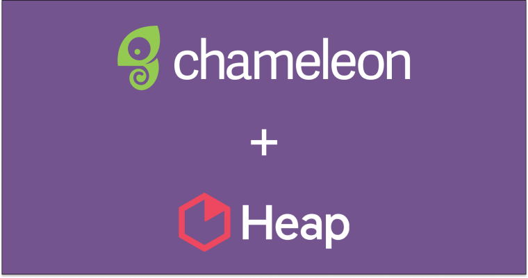 The Chameleon and Heap logos joined by a plus sign on a purple background.
