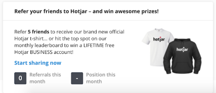 Swag loop for referrals by Hotjar