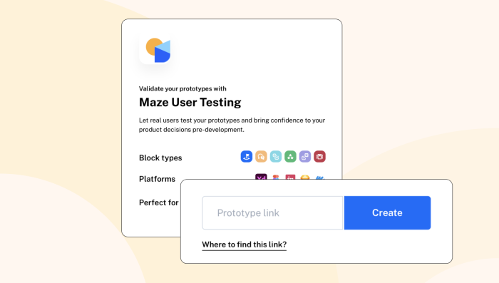 A screenshot of Maze’s prototype testing
