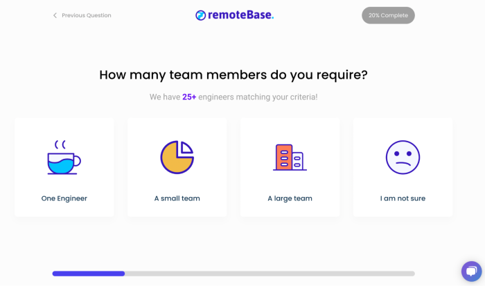 RemoteBase personalizes its welcome screen and dashboard for all users with a short series of prompts when users sign up