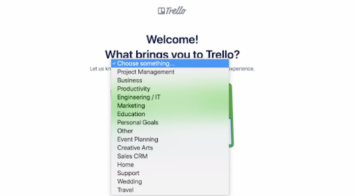 Trello getting to know users user onboarding ux