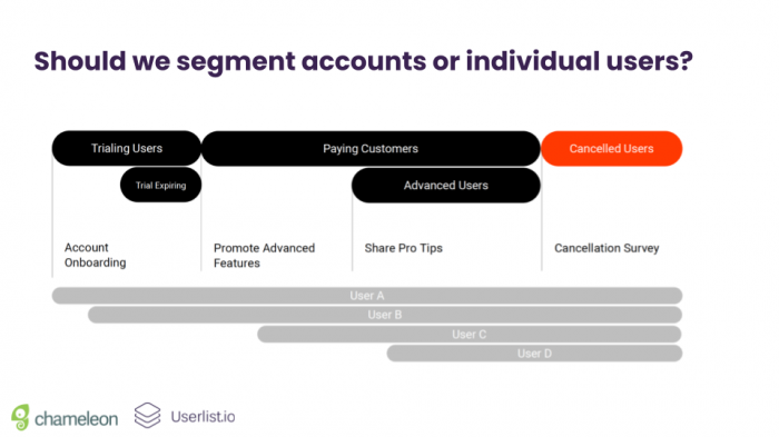 Graphic for segmenting accounts vs. individual users