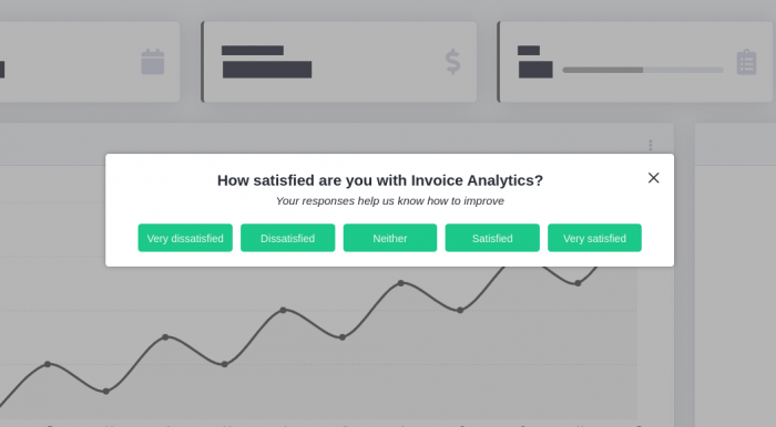 A customer satisfaction survey interface for product led customer success feedback collection