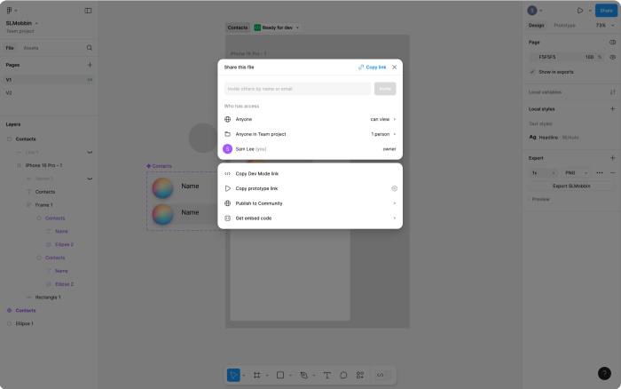 Figma Invite People to Collaborate Screen