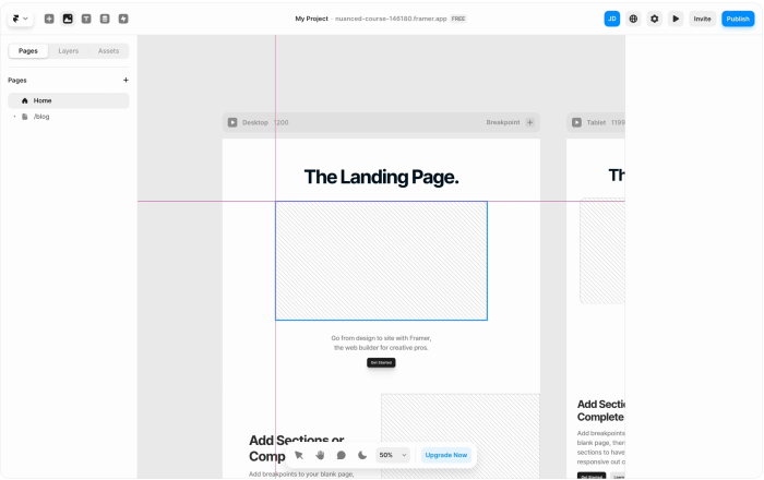 Framer Design Canvas