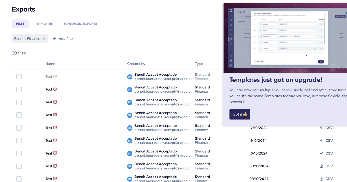 Rydoo's Feature Update Modal | Chameleon