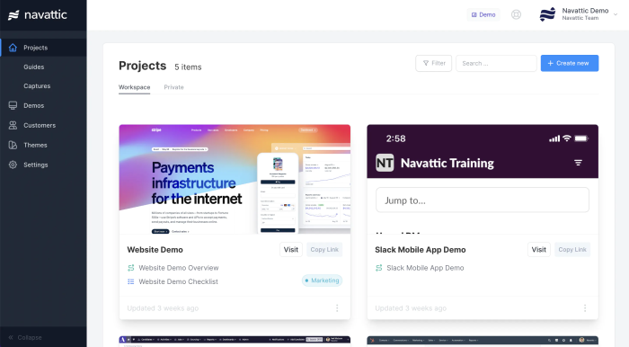 A screenshot of Navattic’s no-code demo builder