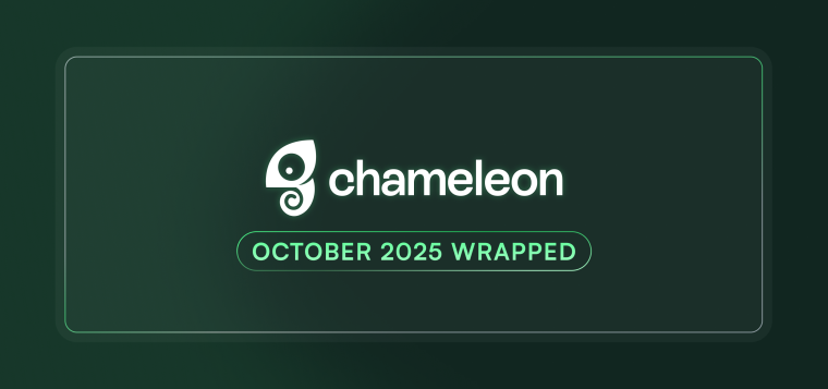 Chameleon logo with an 'October 2025 Wrapped' badge on a dark green background.