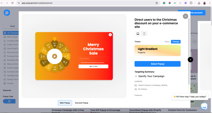An image of Popupsmart's blocking modal