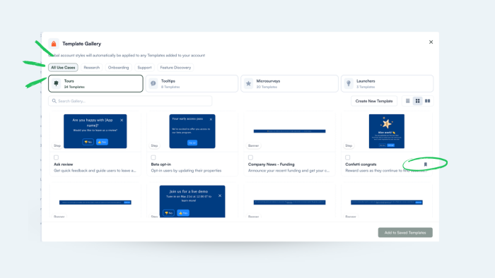 Chameleon's Template Gallery with use case browing options