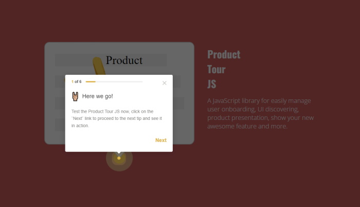Product tour js javascript product tour screenshot