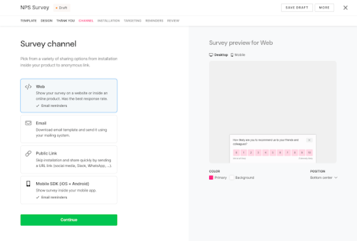 SatisMeter in-app feedback tool