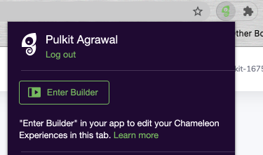 The Chrome Extension window shows the Enter Builder button