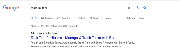 To-do list tool search Google