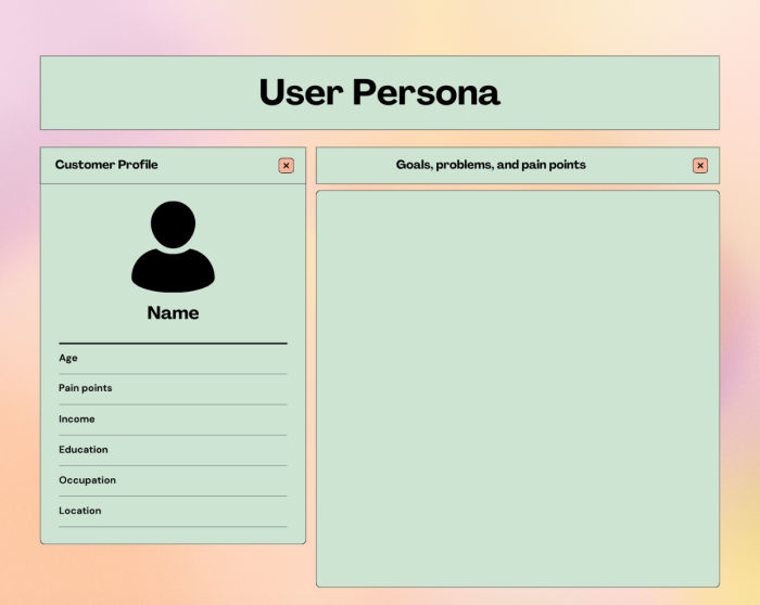 An image of a placeholder format for a user persona