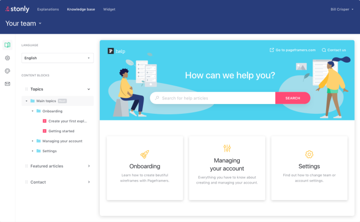 A screenshot of Stonly’s interactive, step-by-step guide builder