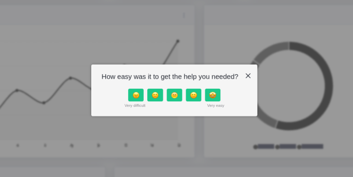 A Chameleon in-app experience showing a CES survey: 