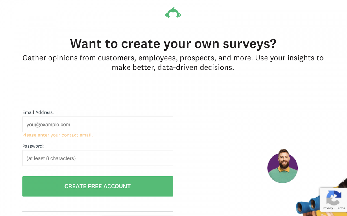 SurveyMonkey Growth Loop: Once you finish a survey with them, you are prompted to sign up too for free