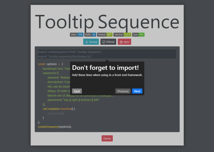 javascript tour plugin