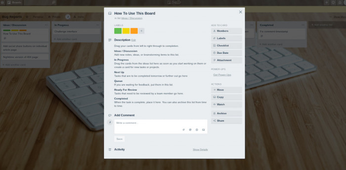 A screenshot of Trello’s interactive product walkthrough based on user profile