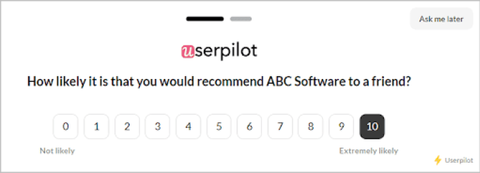 Userpilot in-app feedback tool