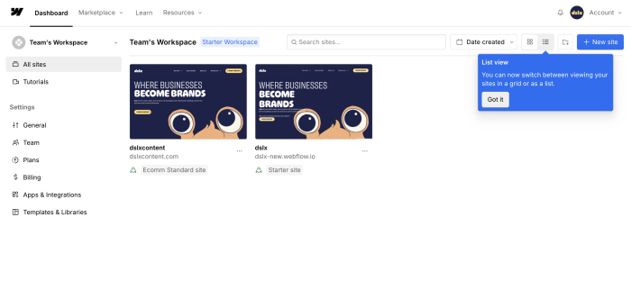 An image of Webflow tooltips