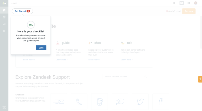 Zendesk's checklist