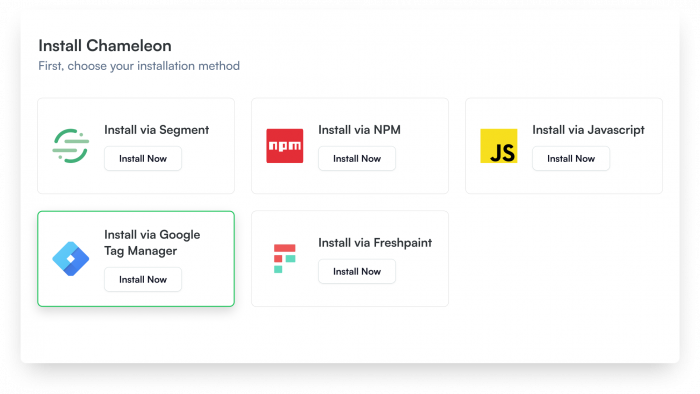 Use Google Tag Manager to install Chameleon