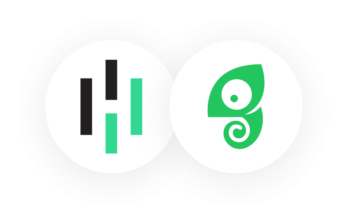 The Heap and Chameleon logos side by side.
