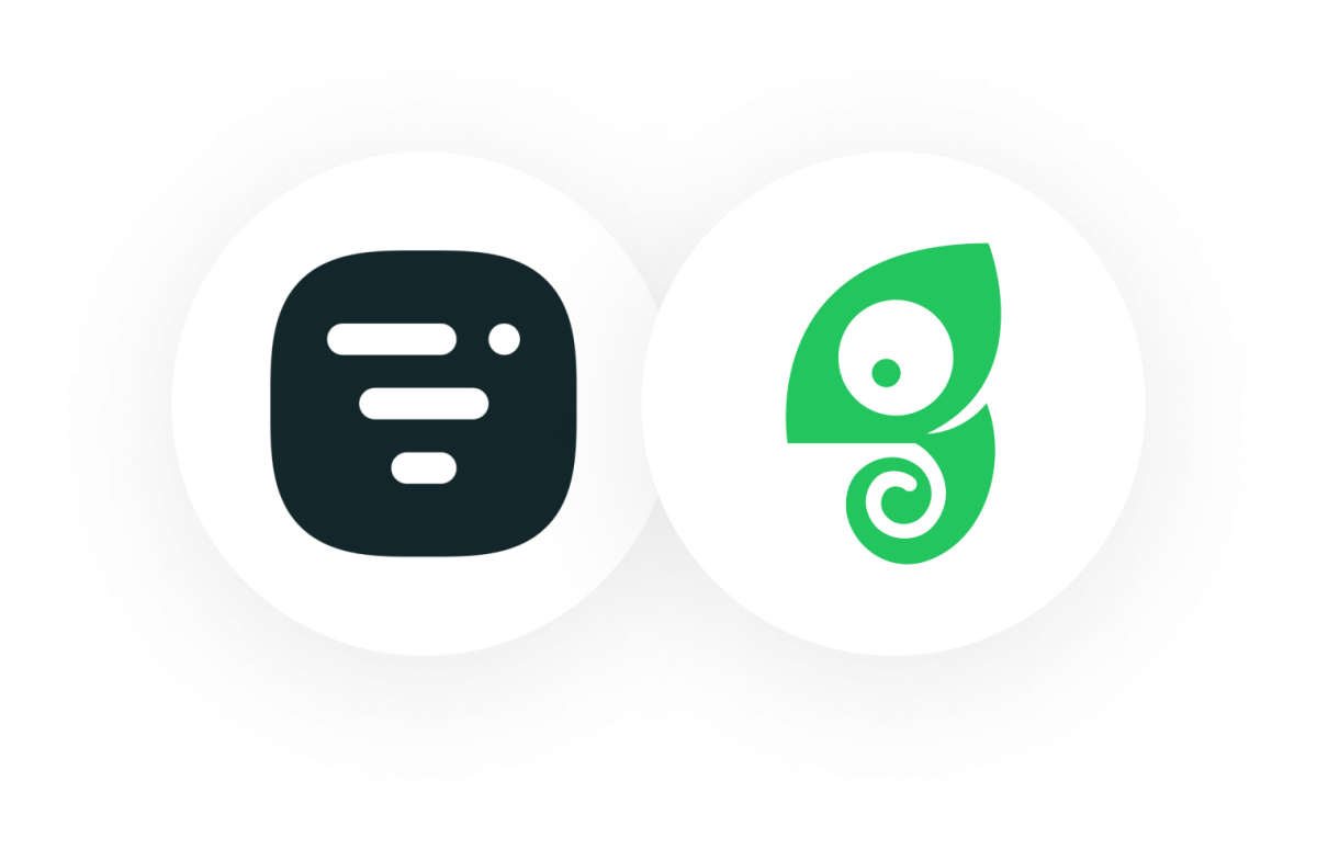 The Livestorm and Chameleon logos paired together.