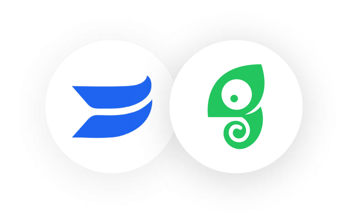 Wistia and Chameleon logos side by side.