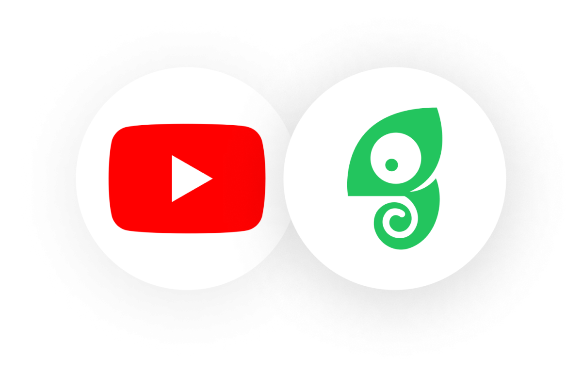 The YouTube and Chameleon logos paired together.