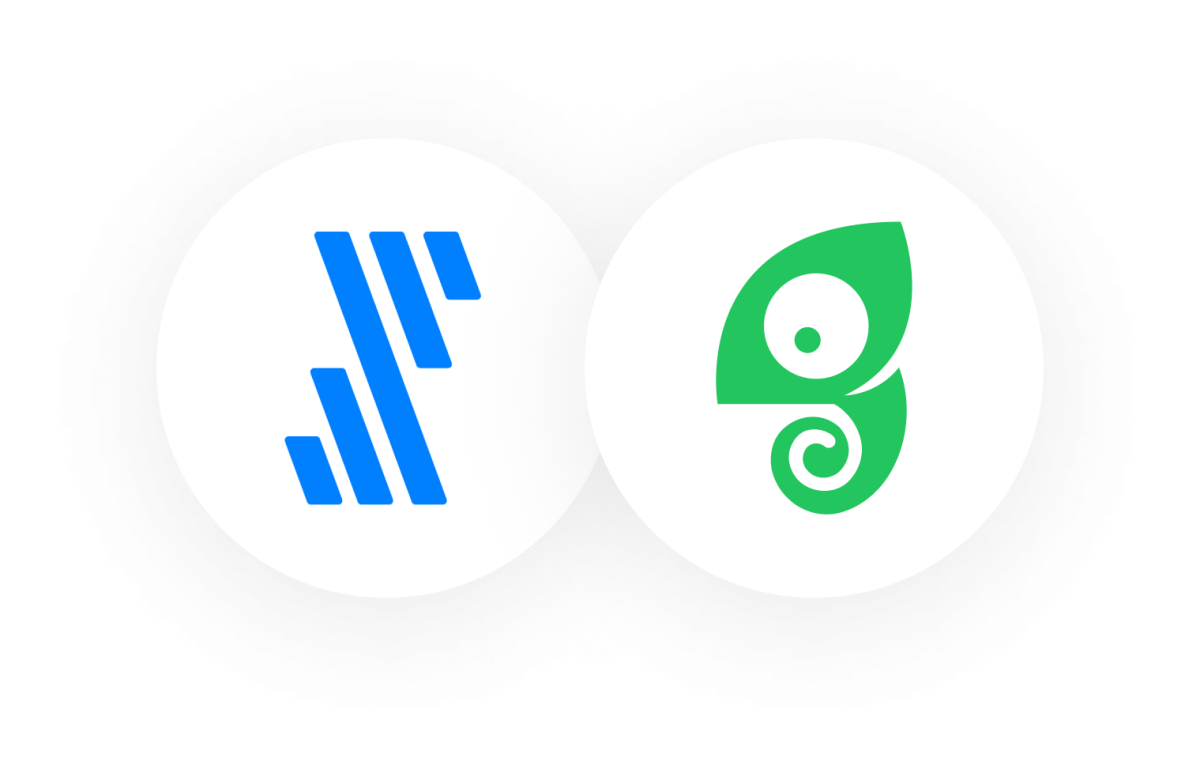 Overlapping circular icons for the Fivetran and Chameleon logos.