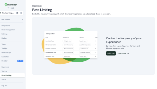 An empty state in the Chameleon dashboard with an image that shows the feature in use, copy that explains it, and a CTA that encourages the user to try it.
