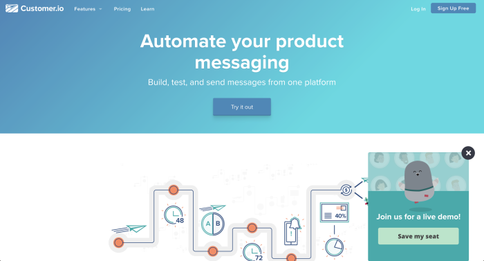customer.io demo request prompt